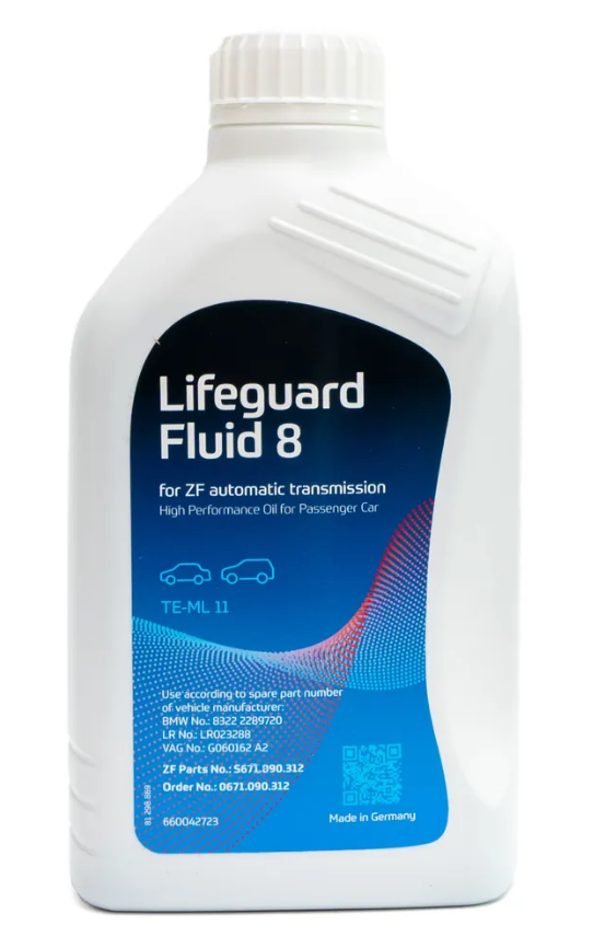 Масло для АКПП 8-ми скоростной ZF "Lifeguard Fluid 8HP",  1л.