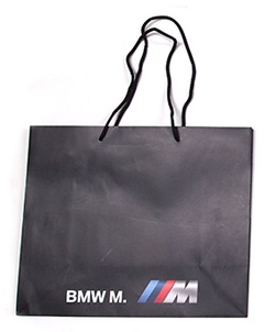 Бумажный подарочный пакет BMW M Paper Bag, L-size  (большой чёрный)