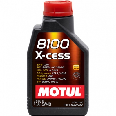 Масло мот. LL-01 (Бензин) MOTUL 8100 X-cess GEN2 5W40, 1л.